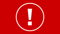 exclamation point on red background